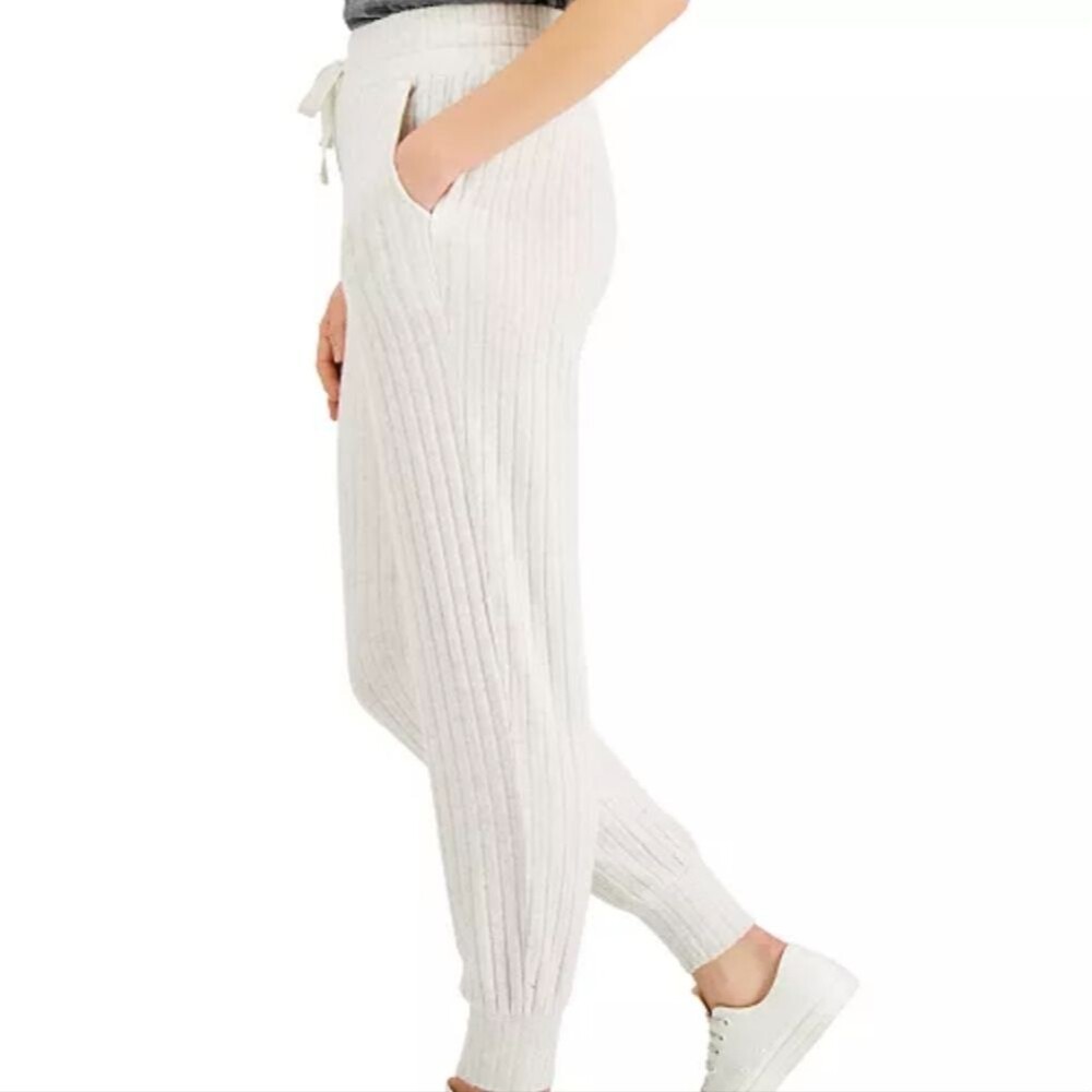Style & Co Ribbed Cream Soft Plush Jogger Pants Size L - Picture 10 of 11